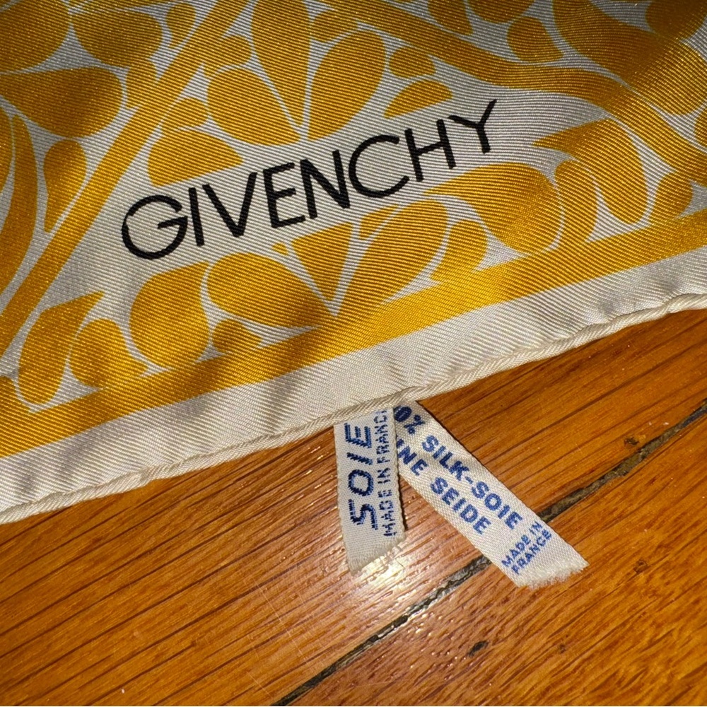 Givenchy Yellow Patterned Silk Scarf - image 6